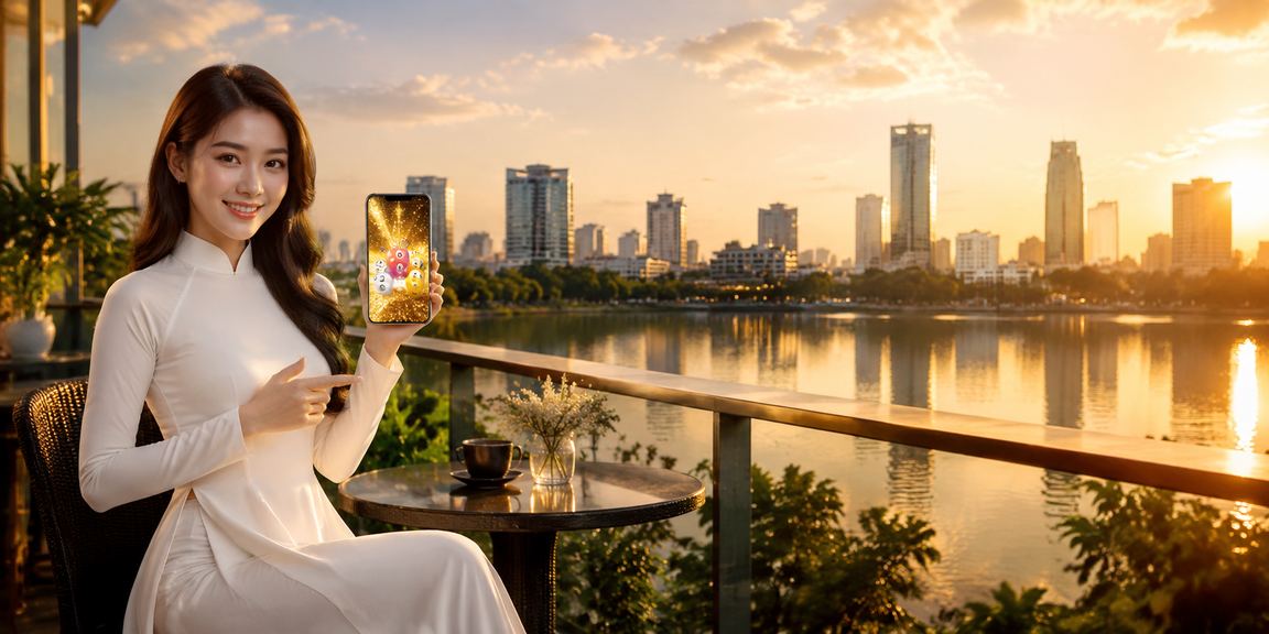 Phụ nữ mặc áo dài tại Hà Nội tham gia xổ số và giải trí trực tuyến